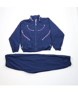 Vintage 90s Streetwear Womens Large 2 Piece Geometric Flower Track Suit ... - $108.25 CAD