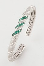 Authenticity Guarantee 
Sterling Silver Judith Ripka Hinged Cuff Bracele... - £539.68 GBP
