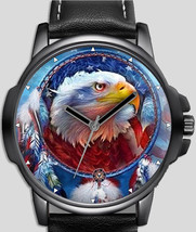 Red Indian Feathers And Eagle Face Unisex Wrist Watch Unique Rare Gift - £43.16 GBP