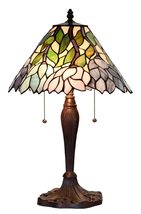 FINE ART LIVING Tiffany Style Stained Glass Handmade Multicolor Table Lamp - $170.99