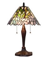 FINE ART LIVING Tiffany Style Stained Glass Handmade Multicolor Table Lamp - £134.15 GBP