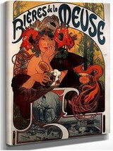 Framed canvas art print giclee Beer Of The Meuse 1897 By Alphonse Mucha - £31.81 GBP+