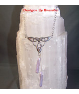 Lavender Stick Pearls &amp; Celtic Trinity Knot Set - £68.74 GBP