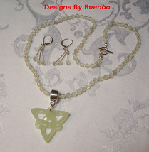 New Jade &amp; Celtic Knot Beaded Necklace &amp; Earrings Set - $100.00