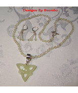 New Jade &amp; Celtic Knot Beaded Necklace &amp; Earrings Set - €86,25 EUR