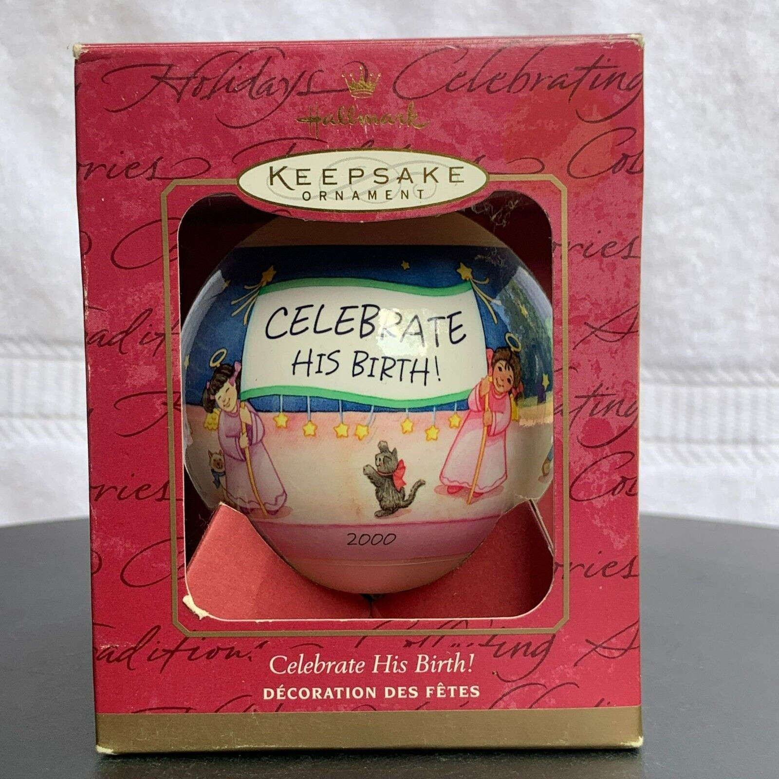 Hallmark Celebrate His Birth Keepsake Glass Ball Christmas Ornament from 2000 - £9.28 GBP