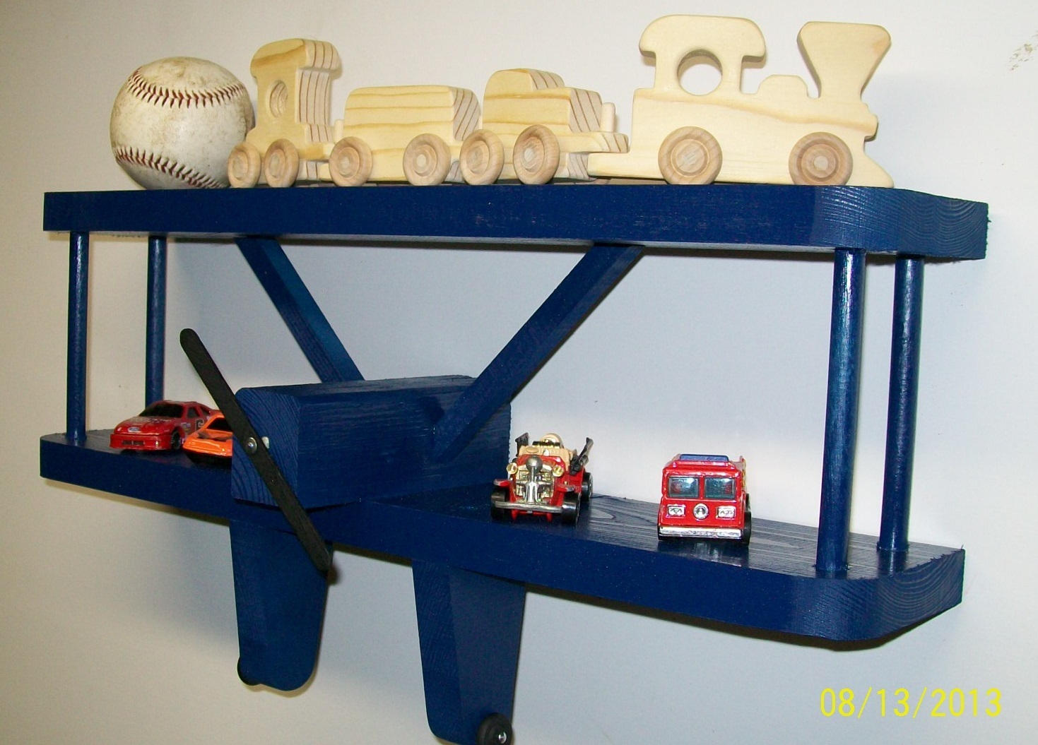 AVIATION / KIDS' ROOM / AIRPLANE COLLECTORS --  BLUE AIRPLANE SHELF - Large 18"  - $60.00