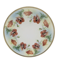 Royal Rudolstadt Prussia Made Painted Poppies Design Gold Trim 8.5&quot; Wide... - $9.90