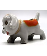 Vintage Dog Puppy Porcelain Planter Orange &amp; White Japan 4 1/2&quot; - $378.90 MXN
