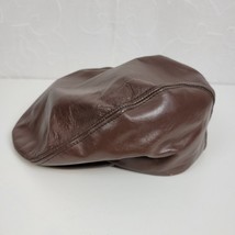 Vintage Dobbs Mens Hat Size Large Brown Genuine Leather Classic Newsboy ... - $32.48