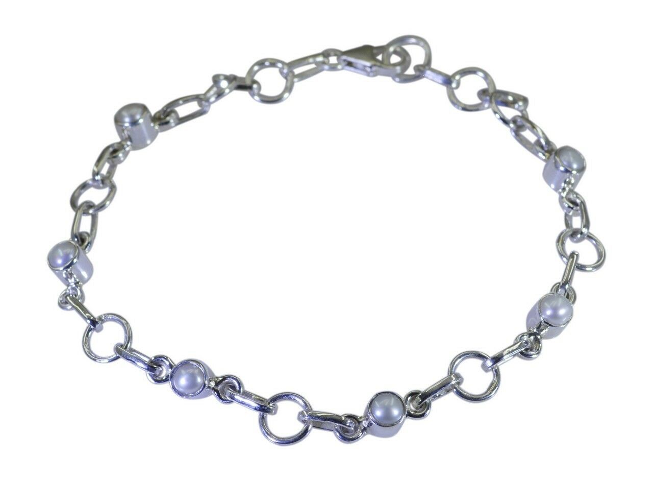 bonnie Pearl 925 Solid Sterling Silver White Bracelet Natural usual US gift - $27.71