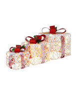 Set of 3 Christmas Lighted Gift Boxes Decorations with Red Bowknots - Co... - $2,060.44 MXN