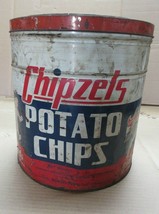 Rare VINTAGE 1950&#39;S ChipZels POTATO CHIPS 3 LB TIN Sign Advertisment - $550.37