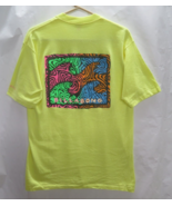 VTG 80s 90s Billabong USA Made Yellow Cotton Waves Logo Print T Shirt Me... - £112.34 GBP