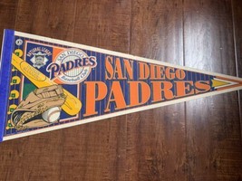 Vintage MLB San Diego Padres Logo MLB Pennant Banner Wincraft Made USA b... - $17.77