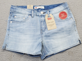 Levi&#39;s Shorty Shorts Girls 12 Blue Adjustable Waistband Slim Fit Soft &amp; ... - $29.52