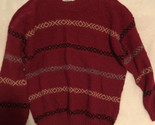 vintage ugly christmas sweater Red Striped Large Sh1 - $12.86
