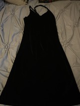 UNBRANDED Sharp Black Onyx Velvet Dress Size S - $13.86