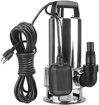 Topway 1.5Hp Stainless Steel Submersible Clean/Dirty Water Sump Pump Garden Pond - £84.71 GBP