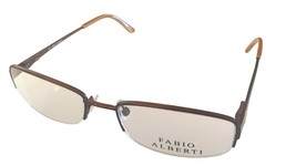 Fabio Alberti Mens Ophthalmic Rectangle Rimless Metal Frame Brown 889 3 - £17.97 GBP