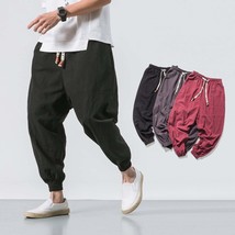 Mens Hip Hop Streetwear Gym Joggers Pants Drawstring Elastic Pockets Tap... - £23.97 GBP