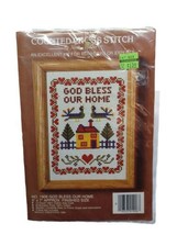 Nicole Creations Counted Cross Stitch Kit 1985 God Bless Our Home 5&quot;X7&quot; #1906 - £8.67 GBP