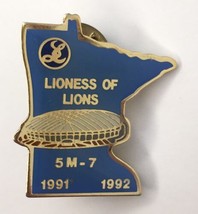 Vintage Lioness of Lions Club Enamel Lapel Pin 5M-7 1991 1992 - £7.21 GBP