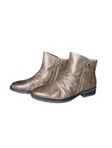 BareTraps Anila Taupe Almond Toe Block Heel Zip Ankle Boots Women&#39;s US 7.5M - £31.65 GBP