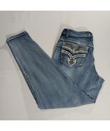 Rebel &amp; Soul Women’s 12 Cotton Blend Faded Blue Distressed Skinny Jeans ... - $40.00 CAD