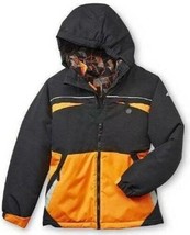 Boys Jacket 4 in 1 Winter Athletech Black Orange Hooded Snow Board Ski C... - $44.55