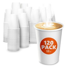 12 Oz 120Pcs Disposable Coffee Cups For Party - 12 Oz Paper Cups Hot Coffee Cups - £22.73 GBP