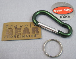 GEAR CLIP - 2-1/2&quot; Aluminum Carabineer Keychain - Clip - Snap Hook - Gre... - £5.46 GBP