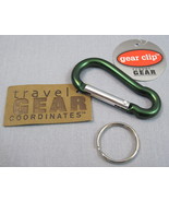 GEAR CLIP - 2-1/2&quot; Aluminum Carabineer Keychain - Clip - Snap Hook - Gre... - £5.45 GBP