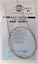 Addi Knitting Needle Turbo Circular Skacel Exclusive Blue Cord 24 inch US #0 - £11.62 GBP