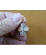 CR503-20) 3/4" Fairy Stone Pendant CHRISTIAN CROSS Staurolite Crystal SILVER - $423.67 MXN