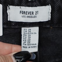Forever 21 Shorts Womens 26 Black Hot Pants Denim High Rise Button Zip Pocket - £18.14 GBP