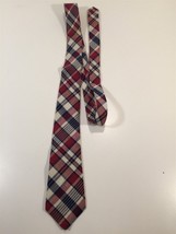 Vintage Haband Polyester Tie - Red, White, And Blue Plaid Pattern - 3&quot; Wide - £11.79 GBP