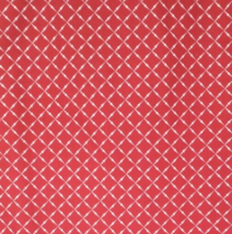 Fabric 17 inches  wide x 42 inches  long Red and White Lattice  crafts sewing - £4.99 GBP