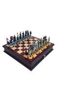 Italfama  American Civil War Hand Chess Pieces + Rosewood Chess Board - $484.00