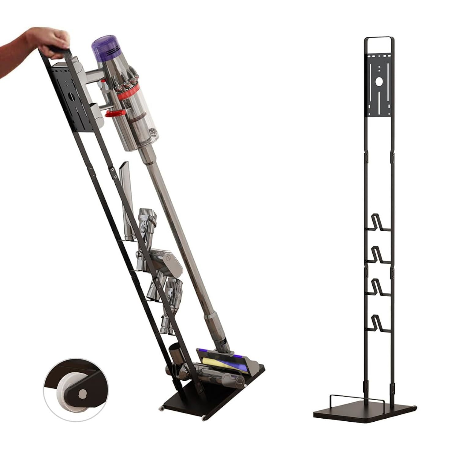Vacuum Stand Compatible For Dyson V15 V11 V10 V8 V7 V6 With Wheels, Metal Storag