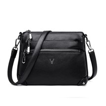 Casual Women Shoulder Messenger Bags Three Layers Zipper  Designer Handbag Soft  - £32.74 GBP