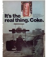 1971 Coca Cola Soda Print Ad Vintage Indy Car Formula 1 racing 8.5&quot; x 11&quot; - $379.20 MXN