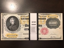 $200,000 In 1900 $10,000 Gold Certificate Play/Prop Money Jackson USA - £11.00 GBP