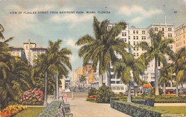 Antique Postcard Flagler Street from Bayfront Park, Miami, Florida - £2.99 GBP
