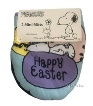 Peanuts Snoopy 2 Pack Mini Oven Mitts Happy Easter Colored Eggs Neoprene... - £19.48 GBP