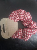 Ladies Tweed Red &amp; White Hair Scrunchie Hair band - £1.00 GBP