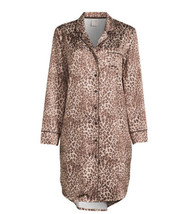 Secret Treasures Womens Sleep Shirt Button Down Top Brown Leopard 3XL 24W/26W - £24.03 GBP