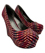 madden girl rockon women&#39;s trippy geometric pattern wedge 5 inch high he... - $27.37
