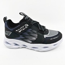 Skechers S Lights Vortex Flash Zovix Black Gray Kids Boys Size 1 Sneakers - £31.59 GBP