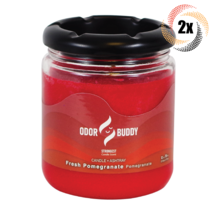 2x Candles Odor Buddy Fresh Pomegranate Odor Eliminator Candle Ashtray | 12oz - £26.81 GBP